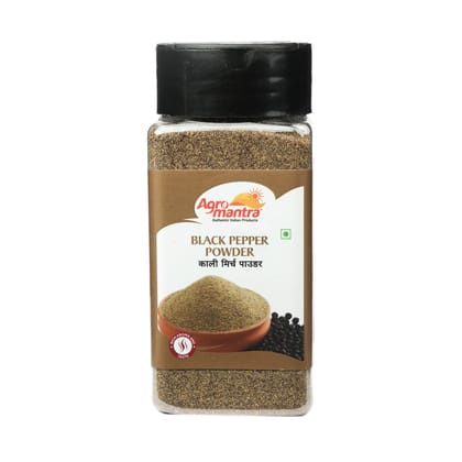 Agro Mantra Aromatic Black Pepper Powder | Sourced from Kerala | Finely Ground for Seamless Blending | Perfect for Curries, Soups, Marinades & Seasoning | Preservative-Safe