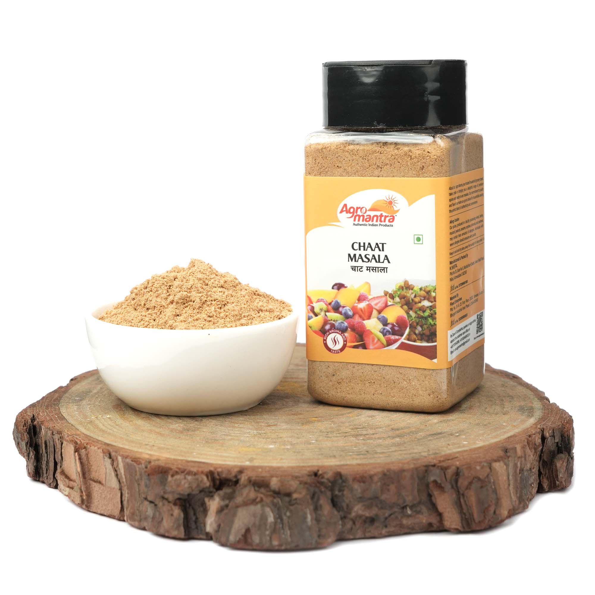 Agro Mantra Chaat Masala 100g | Tangy & Flavorful Spice Mix | Without Preservatives | Made with Dry Mango, Black Salt & Cumin | Perfect for Snacks, Salads, and Fruits