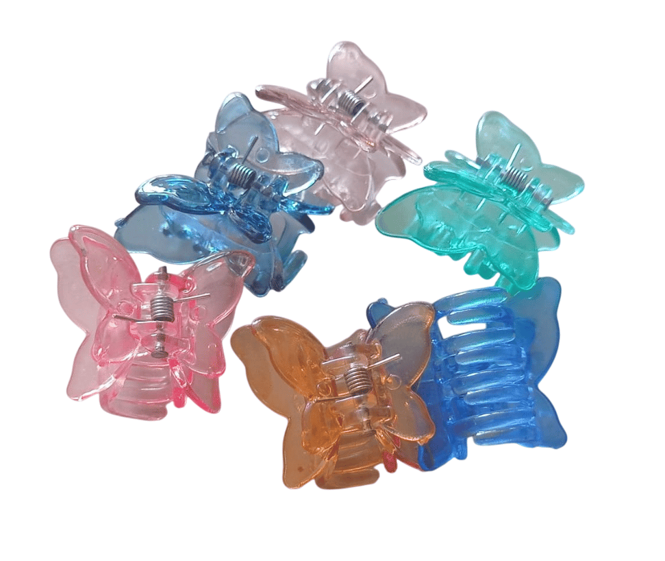  Colorful Butterfly Hair Claw Clips for Women and Girls - 6 Pack