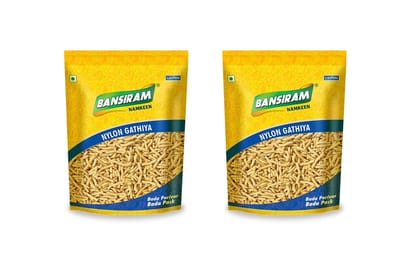 Bansiram Namkeen Naylon Gathiya (Pack of 2 - 400g) - 800gm