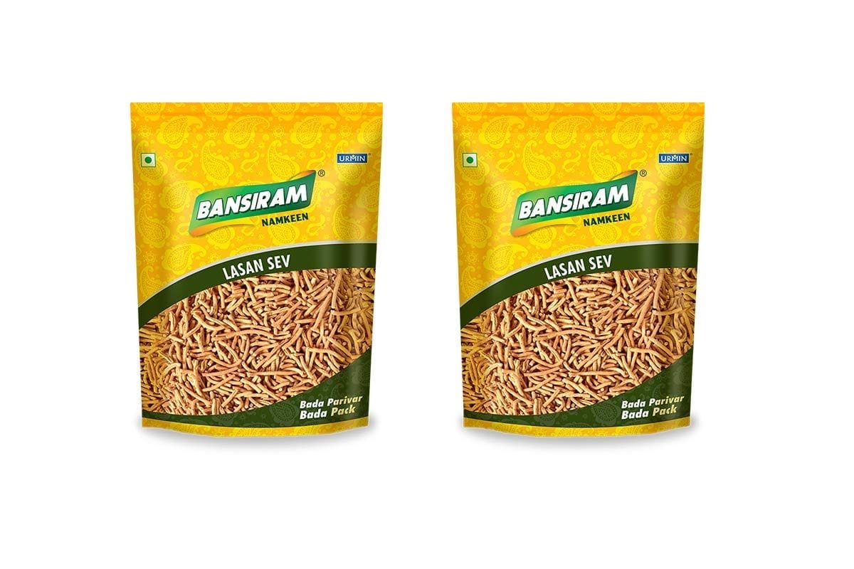 BANSI RAM Namkeen Lahsun Sev (Pack of 2 X 400 g, 800 g)