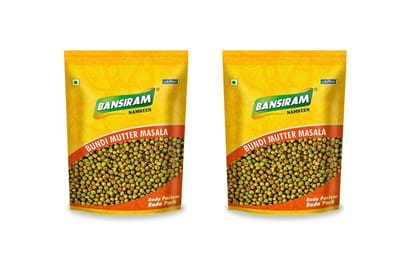 Bansiram Namkeen Bundi Mutter Masala ( Pack of 2 X 400g) - 800gm.