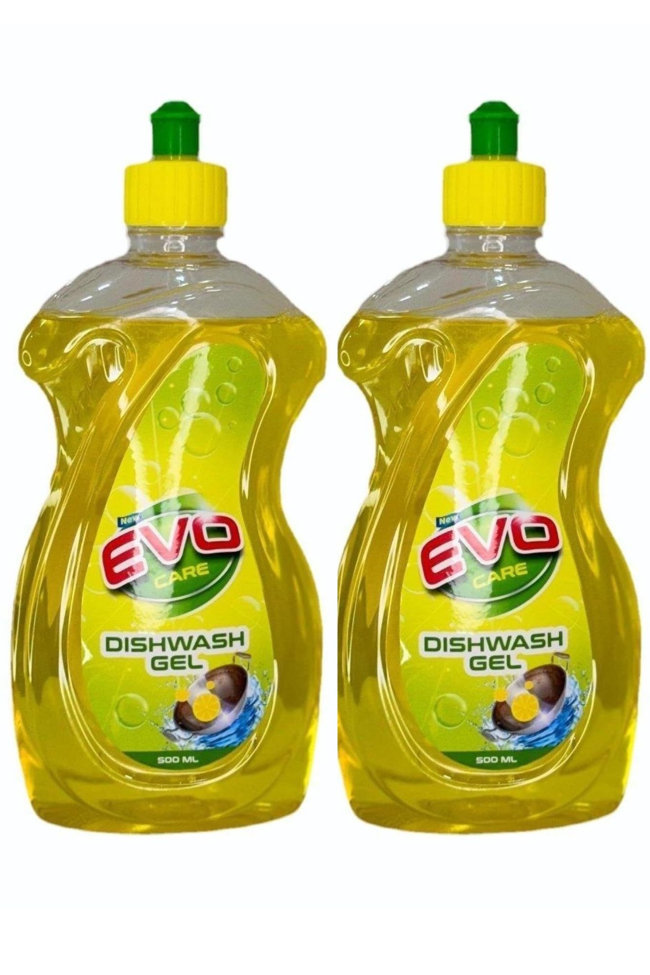 Evocare Liquid Dishwash 1L|Pack of 2 x 500 ml | No skin irritation, Tough on Grease - Sparkling Clean and Fresh Dishes Every Time