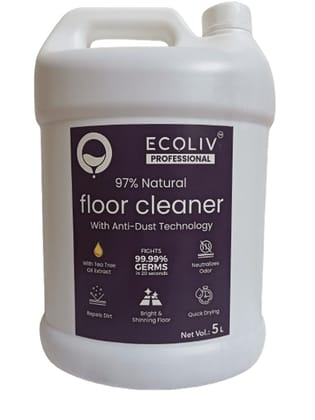 ECOLIV Liquid Floor Cleaner 5L Can | Anti Dust Technology | Infused with Tea Tree Oil for Effective Cleaning and Freshness| Strong Surface Disinfectant