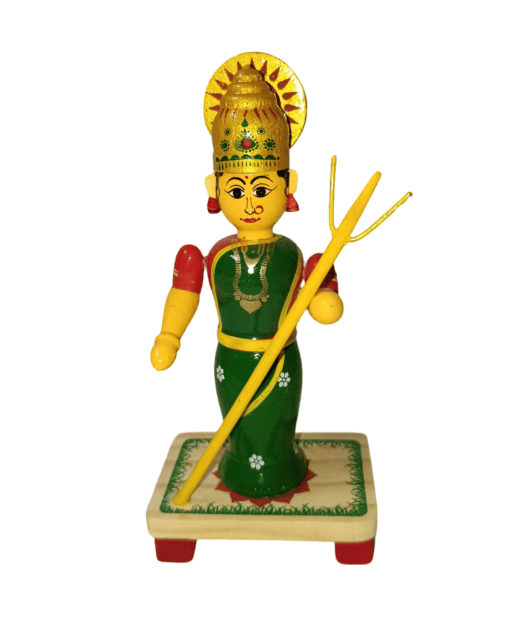 Wooden Goddess Parvati Statue for Home Decor