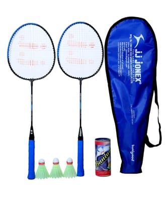 JJ JONEX BUNIYAD Badminton Set with 3 Piece Plastic Shuttlecock (Multicolour) (MYC)