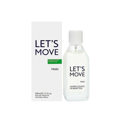 United Colors of Benetton Let's Move Eau De Toilette – 100 ml for Men | Fresh and Energizing Fragrance