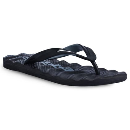 Paragon Lightweight Textured Black Casual Flip Flops for Men