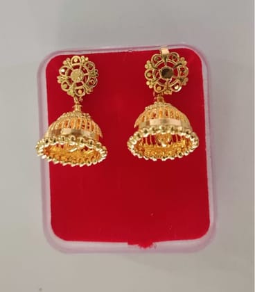 Gold Plated Indian Bollywood Style Traditional Jhumka Earrings for Women