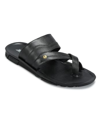 Paragon Men's Slip-on Black Sandals for Men | Comfortable Sole & Durable