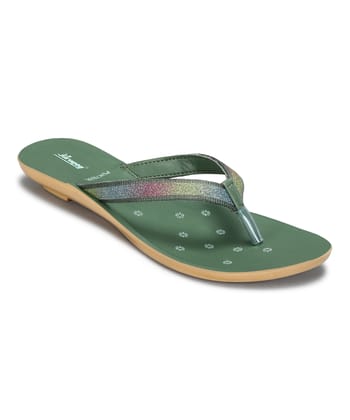 Paragon Women's Slip On Flat Green Sandals | Durable Dailywear Sandals