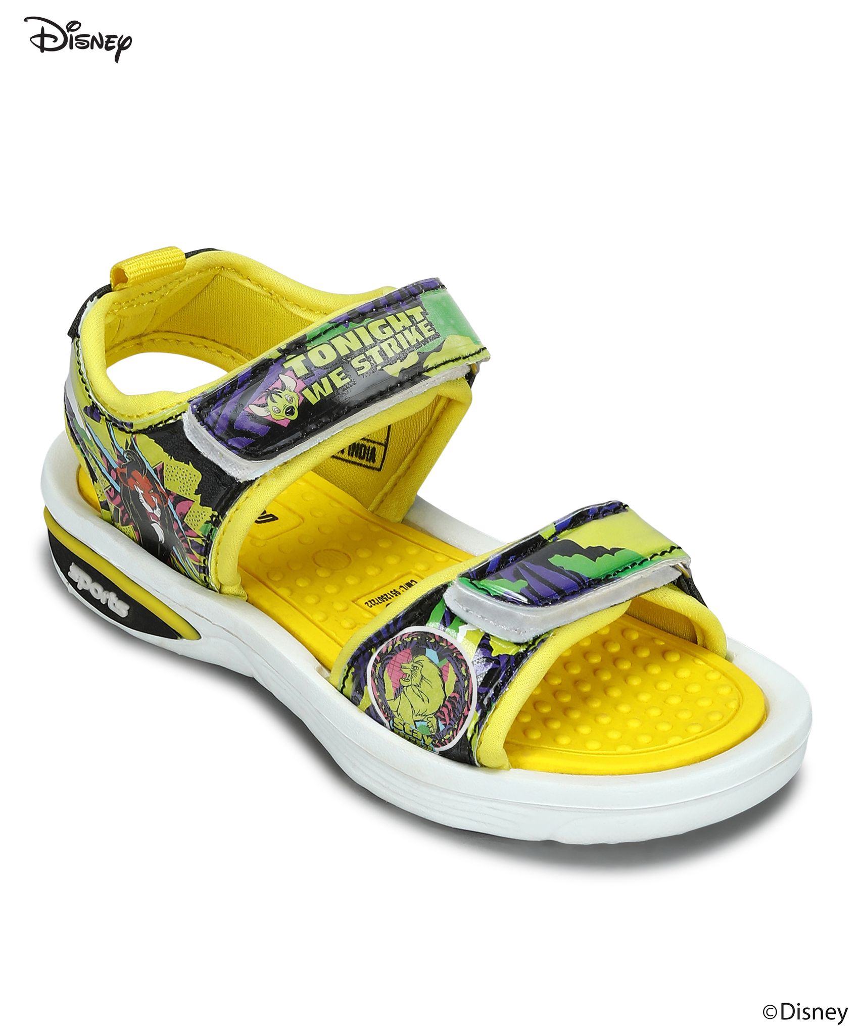 Paragon Disney Kids' Yellow Velcro Sandals | Comfortable & Anti-Skid Sole