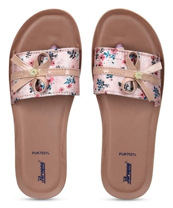 Paragon Women's Peach Sliders with Anti-skid Cushioned Sole for Everyday Use