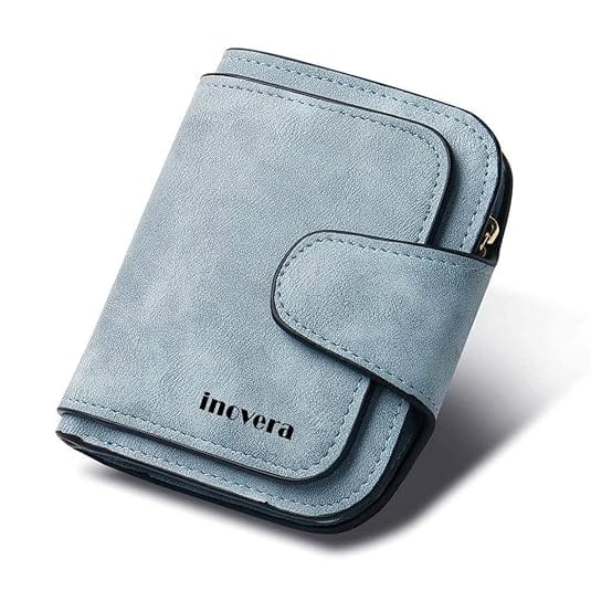 INOVERA (LABEL)Women's Vegan Leather Tri-fold Fashion Card Coin Holder Small Wallet