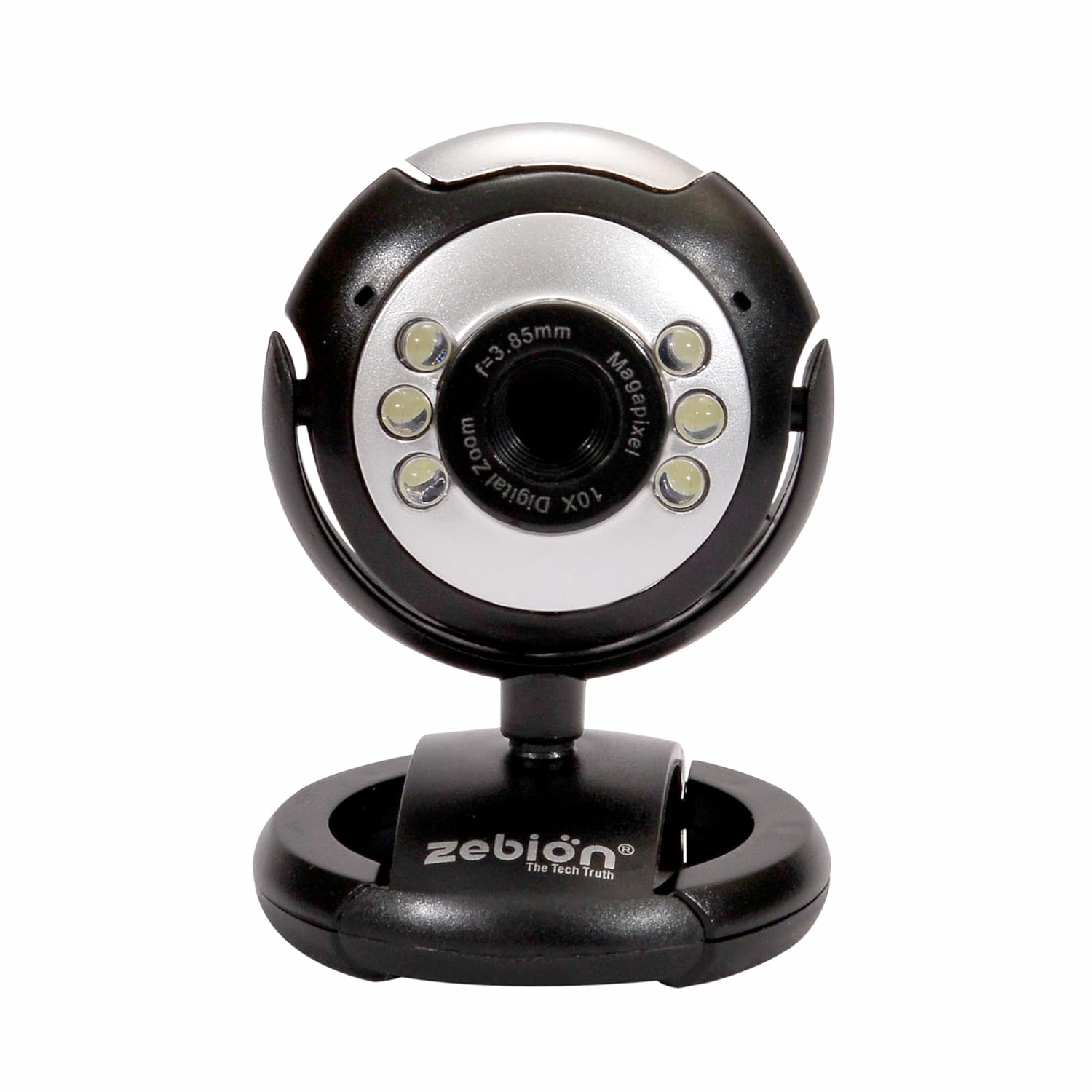 Zebion 480P Webcam with Microphone and LED Light, USB 2.0 Plug and Play Computer Camera for PC, Laptop, Desktop, Mac, Windows, Linux