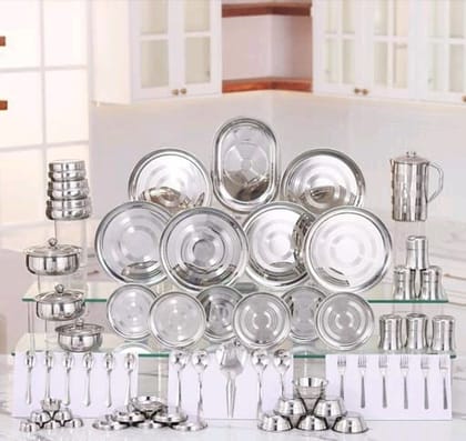 KIARAA 61 PIECE STAINLESS STEEL DINNER SET FOR 6 PEOPLE