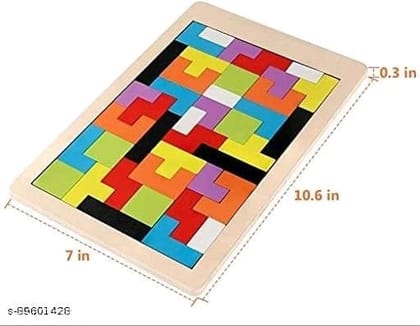 Tangram Puzzle Brain Teaser Toy - Classic Wooden Geometric Shapes Jigsaw Puzzle for Kids and Adults