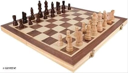 Wooden Chess Set with Folding Board and Magnetic Pieces