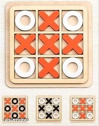 Wooden Tic Tac Toe Board Game for Kids and Adults