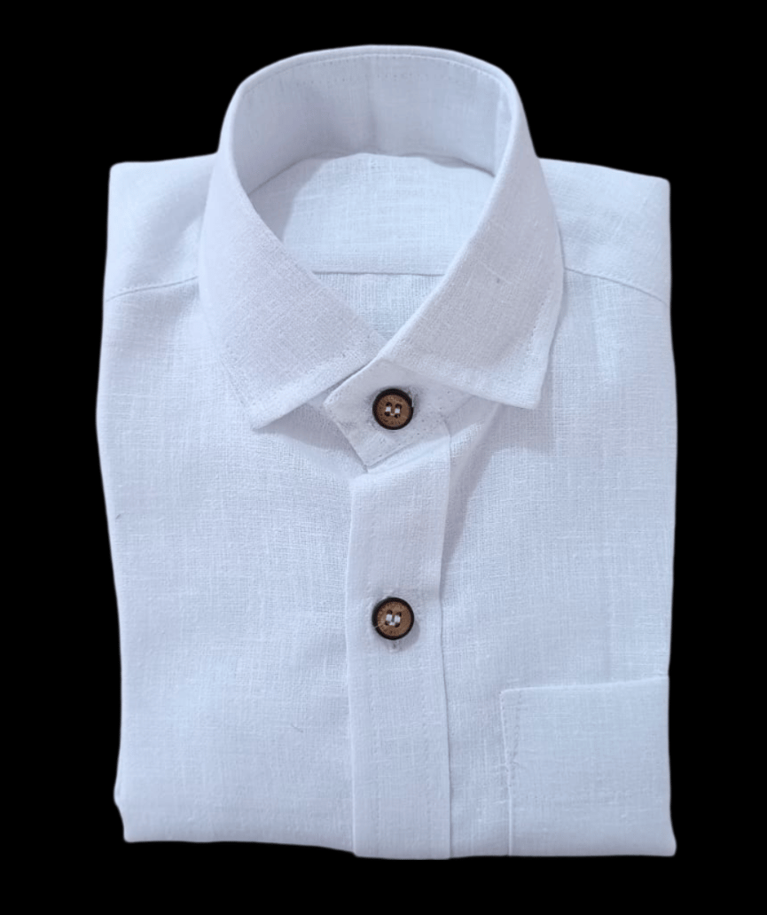 White Linen Shirt For Kids