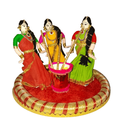 Dancing Dolls in Traditional Indian Costumes for Home Decor and Festive Occasions