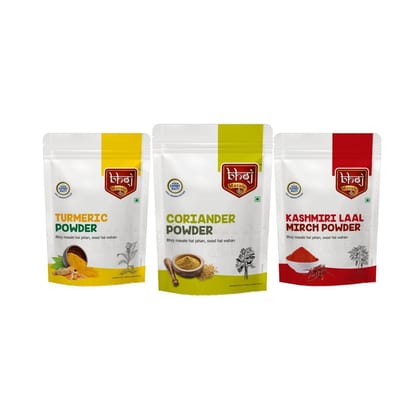 Turmeric, Coriander & Kashmiri Laal Mirch Powder Combo Pack 600gm