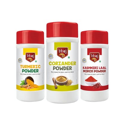 Turmeric Powder, Coriander Powder & Kashmiri Laal Mirch Combo Pack 1500g