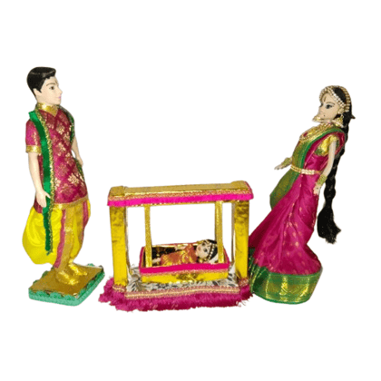 Handmade Indian Dolls in Traditional Marathi Wedding Outfits