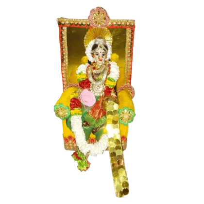 Goddess Lakshmi Sitting on Throne Statue for Home Decor and Temple