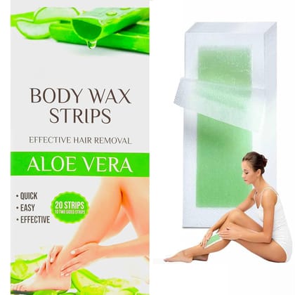 Body Wax Strips for Hair Removal - Aloe Vera - Quick and Easy - 10 Strips