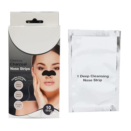  10 Pack Charcoal Deep Cleansing Nose Strips for Blackhead and Whiteheads Removal