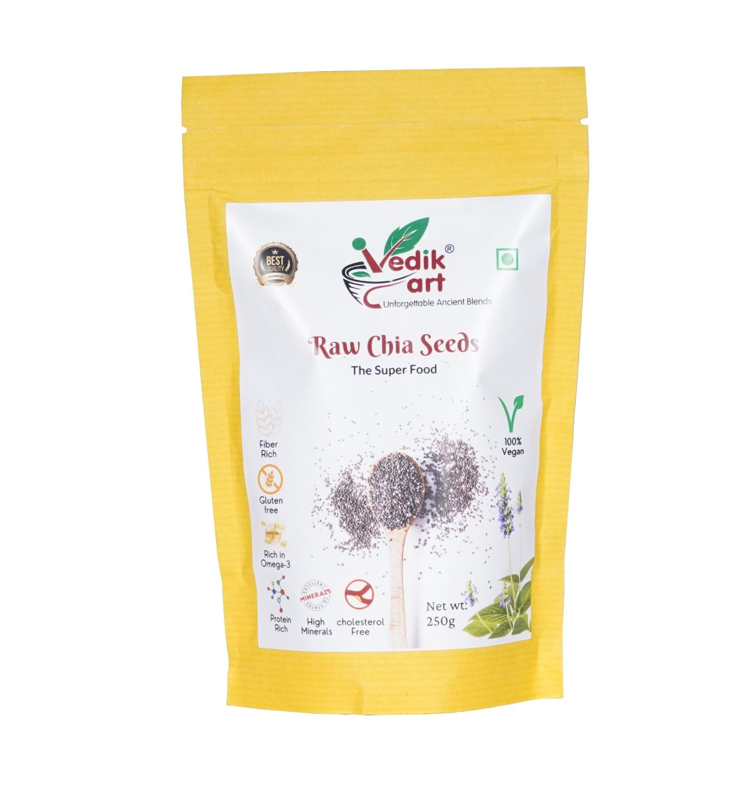 Organic Chia Seeds - Gluten Free, Vegan, Omega