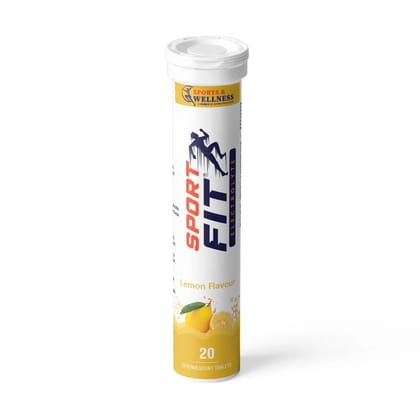 SportFit Effervescent Electrolyte Tablet – Sugar-Free Hydration & Energy Boost with 5X Electrolytes- Lemon Flavour