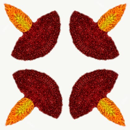 The Brown Box Rangoli mat (Diya Design),Set of 4,Rangoli Stencils,Rangoli Stickers,Diwali Decoration Items,Pongal Rangoli,Ganpati Decor