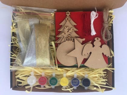 The brown box-Christmas Craft kit,Bunting Making kit,Ornaments Making kit,DIY Christmas Decor,Christmas Gift for Kids