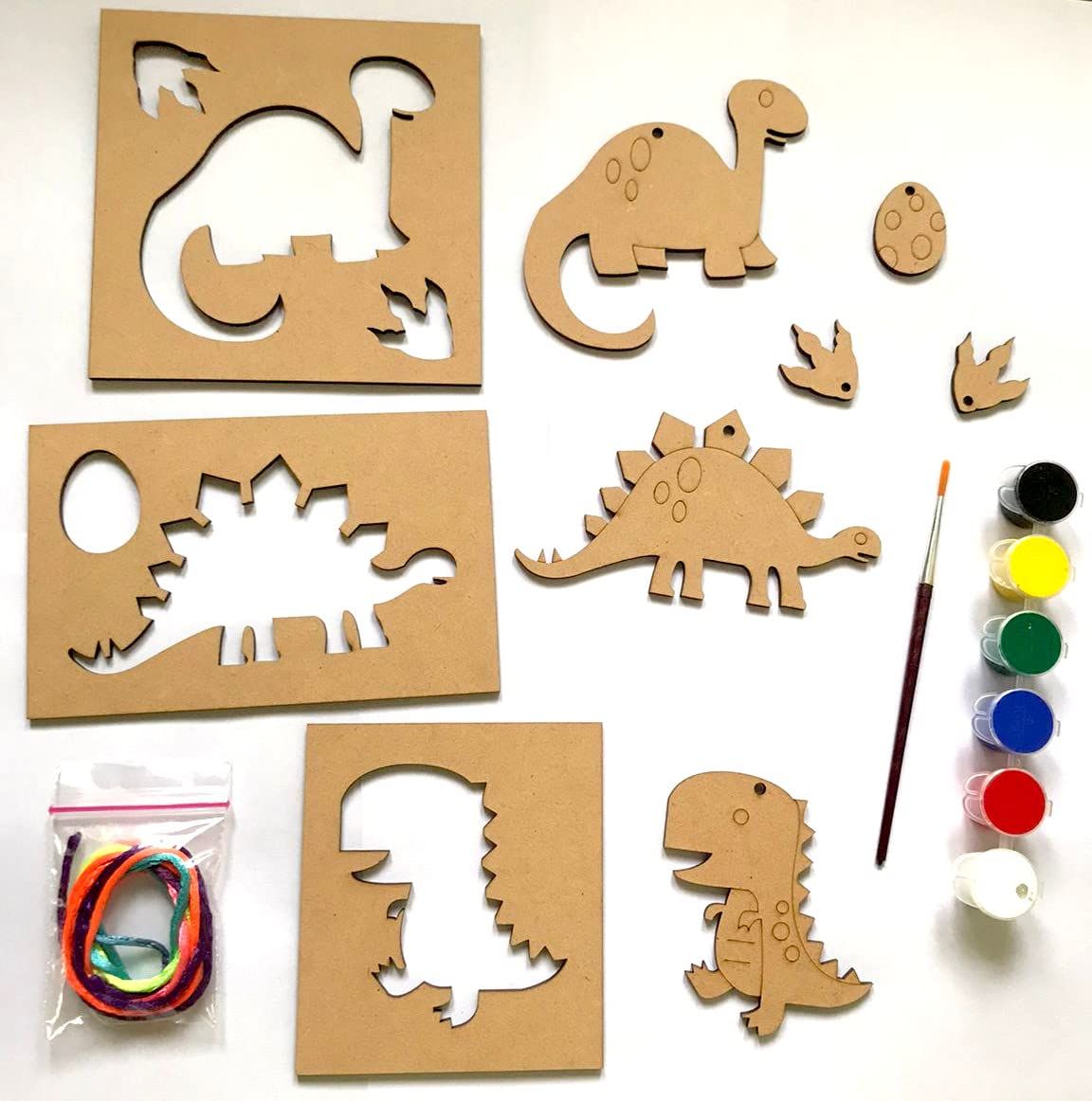 The brown box Dinosaur Painting Kit for Kids,Arts and Crafts for Kids Ages 6-8, 8-12,Gifts for Boys and Girls,Hobby kit,DIY Activity Kit,Art Kit (Dinosaur),Educational Toys for Kids,MDF Cutouts