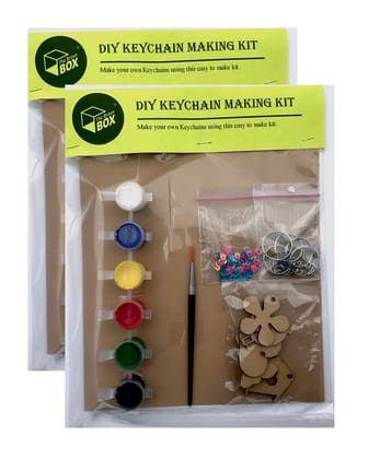 The Brown Box Key Chain Making Kit for kids,Pack of 2,Arts and Crafts for Kids Ages 4-6, 6-8, 8-12,Gifts for Boys and Girls, DIY Activity Kit, MDF cutouts, Key Chain Making Kit,Christmas gift for kids