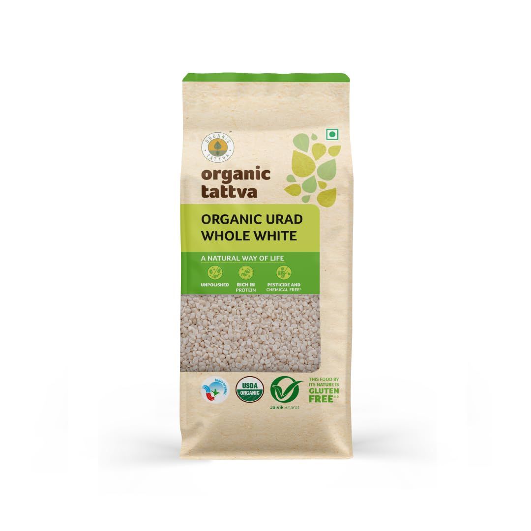 Organic Tattva Urad Dal Whole White, 1Kg