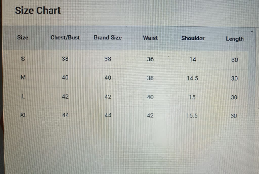 Size Guide