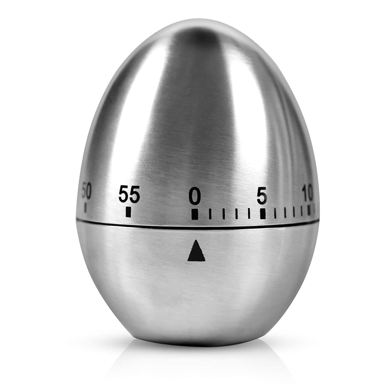 Stainless Steel Egg Timer,Egg Shaped Timer Cooking Timer up to 60 Minutes with Loud Alarm for, Baking, Kids Study, Shower Bathroom, Oven Manual Kitchen Timer Stopwatch