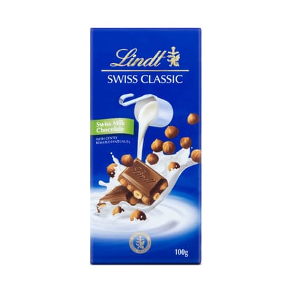 Lindt Swiss Milk Chocolate With Roasted Hazelnuts, 100 G