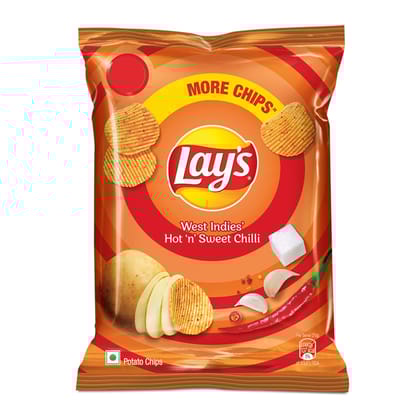 Lay's West Indies Hot 'N' Sweet Chilli Flavour, Crunchy & Snacks, 30G