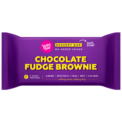 Yoga Bar Dessert Bar - Chocolate Fudge Brownie, High In Protein, No Added Sugar, 40 g Pouch