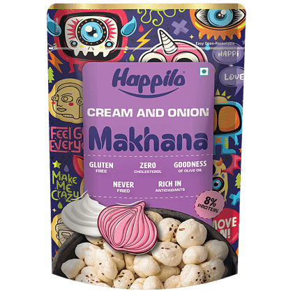 Happilo Cream & Onion Makhana, 60 G