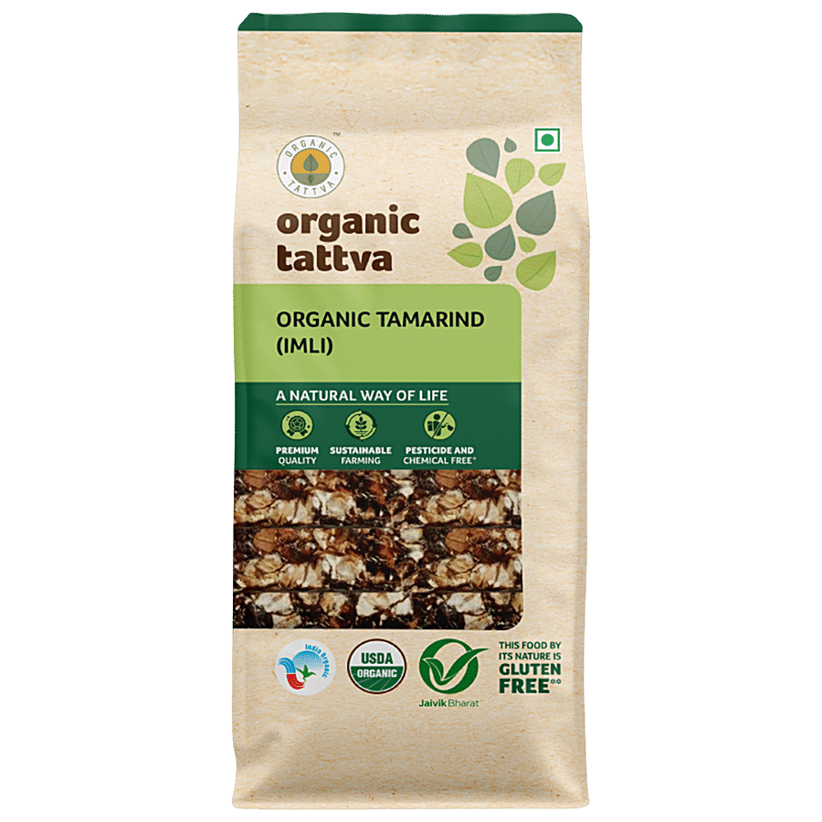 Organic Tattva Tamarind/Hunisehannu - Whole, 500 G Pouch