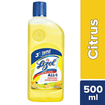 Lizol Disinfectant Surface & Floor Cleaner Liquid, Citrus, 500 Ml