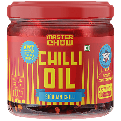 MasterChow Sichuan Chilli Oil - Spicy, Spice Blend, Eat With Momos, Pizza & Noodles, 170 g