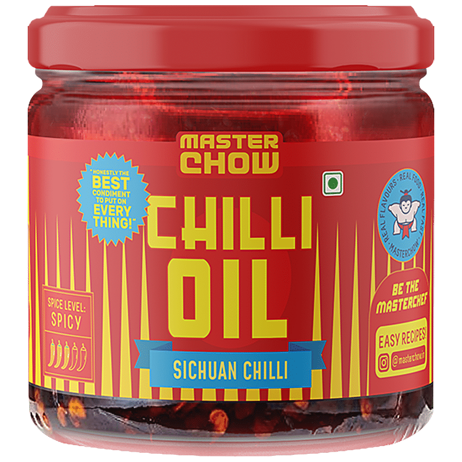 MasterChow Sichuan Chilli Oil - Spicy, Spice Blend, Eat With Momos, Pizza & Noodles, 170 g