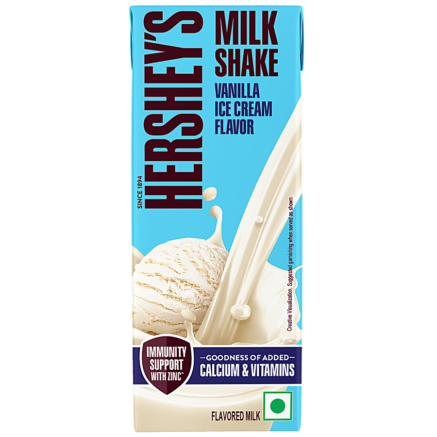 Hershey's Milkshake, Vanilla Ice Cream Flavour, 180 Ml Tetra