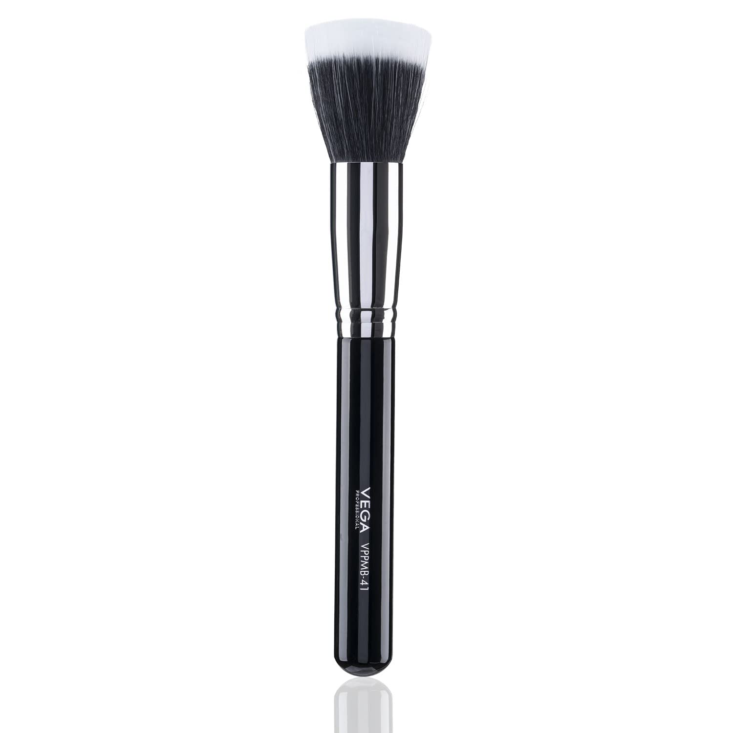 Vega Professional Duo Polishing Brush, Soft Bristles, Copper Ferrule, Wooden Handle(VPPMB-41)